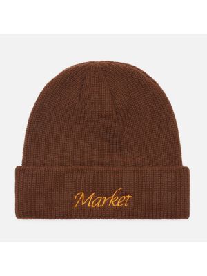 Пуховая шапка Market коричневая
