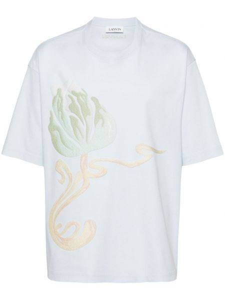 Koszulka bawełniana w kwiatki Lanvin
