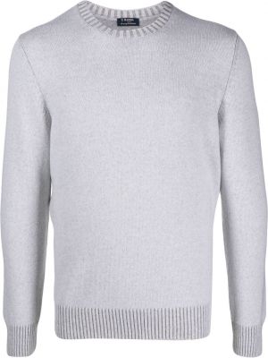 Кашмирен пуловер с кръгло деколте Barba сиво