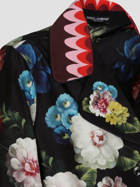 Рубашка в цветочек Dolce & Gabbana черная