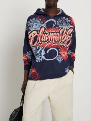 Jacquard pamučni džemper Bluemarble