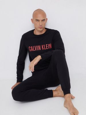Пижама с дълъг ръкав Calvin Klein Underwear черно