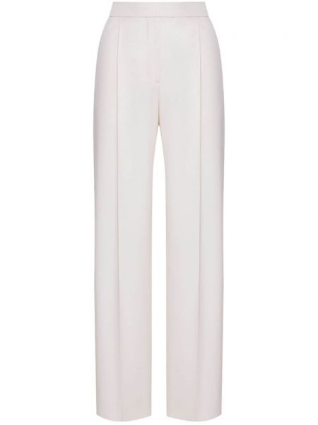 Pantalon en laine plissé Oscar De La Renta blanc