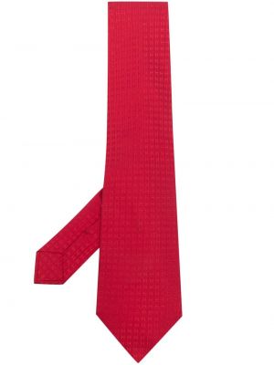 Жакардова копринена вратовръзка Hermès червено