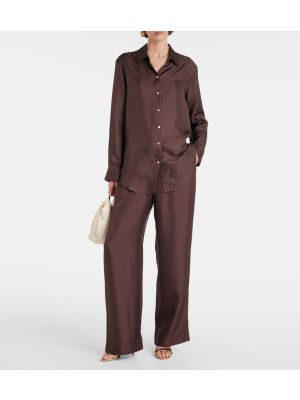 Pantalones de seda Asceno marrón