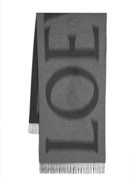Žakardinis šalikas su kutais Loewe pilka
