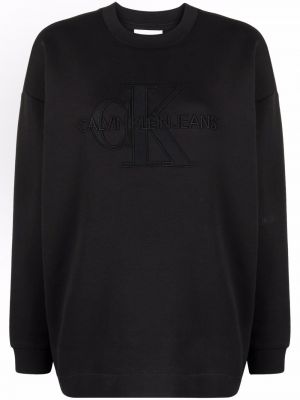 Bomull brodert sweatshirt Calvin Klein Jeans svart