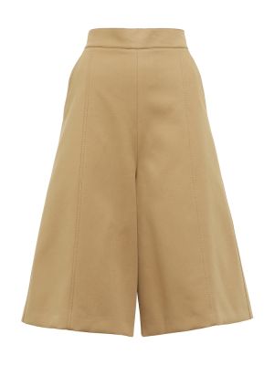 Shorts taille haute en coton Max Mara beige