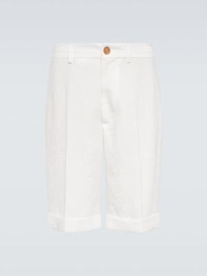 Pantaloni scurți de in Brunello Cucinelli alb