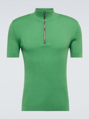 Jersey de lana con cremallera de tela jersey Winnie New York verde