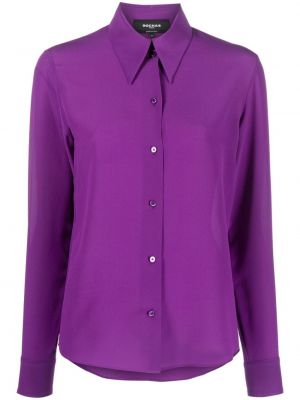 Svilena srajca Rochas vijolična