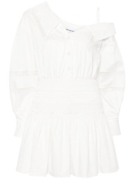 Памучна рокля Self-portrait бяло