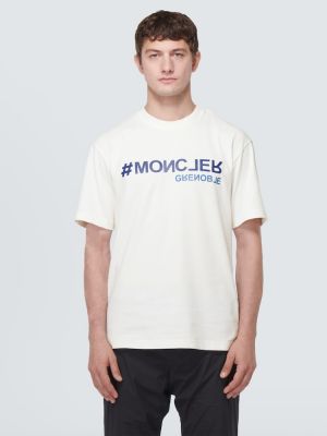 Kokvilnas t-krekls džersija Moncler Grenoble balts