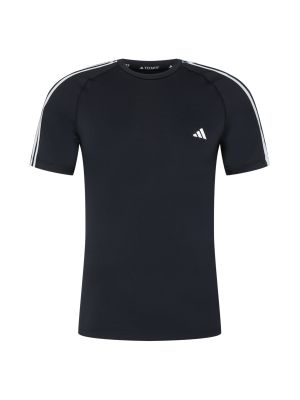 T-shirt a righe in maglia Adidas nero