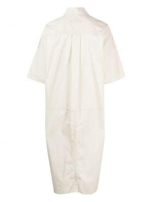 Puuvillased kõrge vöökohaga kleit Lee Mathews valge