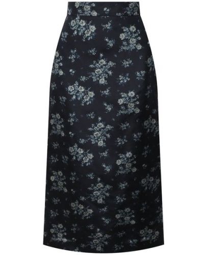 Шелковая юбка Brock Collection - Синий