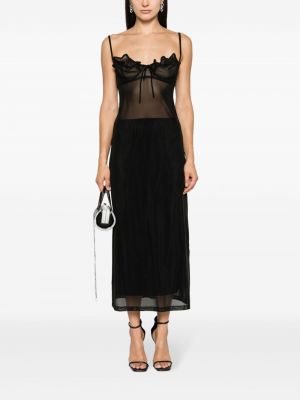 Koktejlové šaty se síťovinou Y/project černé