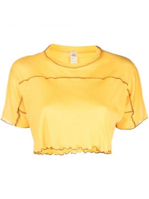 Памучна тениска Baserange жълто
