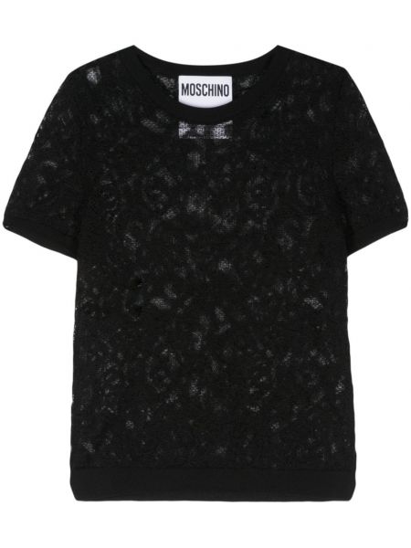 Jacquard strikket top Moschino sort