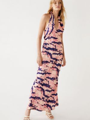 Платье в бельевом стиле с принтом с абстрактным узором с эффектом тай-дай Warehouse розовый