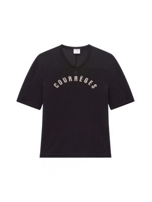 Mesh t-shirt mit print mit v-ausschnitt Courreges