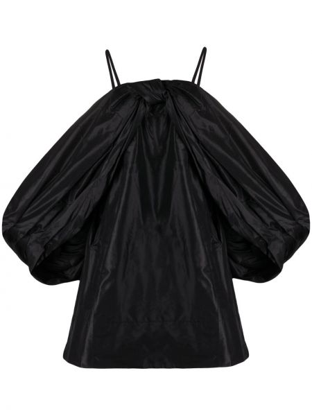 Hedvábné mini šaty s mašlí na zip Simone Rocha - černá
