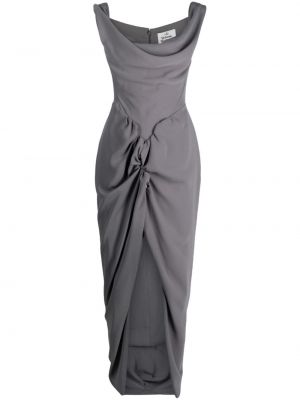 Коктейлна рокля с драперии Vivienne Westwood сиво