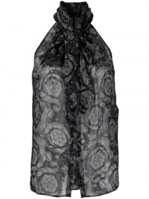 Camicetta di seta con stampa Versace