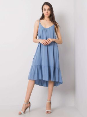 Φόρεμα με βολάν Fashionhunters μπλε