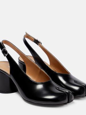 Pantofi cu toc din piele slingback Maison Margiela negru
