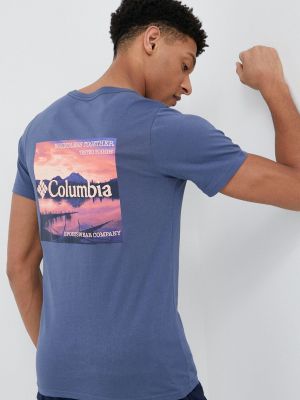 Хлопковая футболка с принтом Columbia