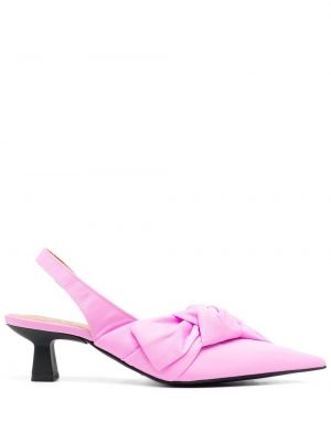 Slingback lær mules Ganni rosa