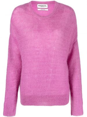 Mohair strikket lang genser Essentiel Antwerp rosa