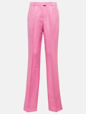 Seiden leinen gerade hose Etro pink