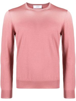 Vlněný svetr s kulatým výstřihem Lardini růžový
