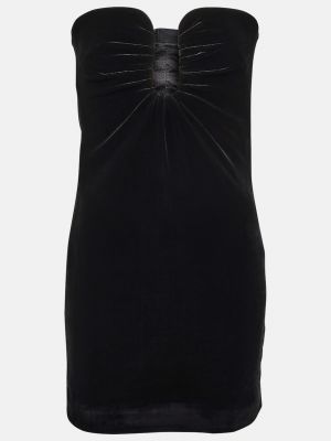 Бархатное мини-платье без бретелек ROLAND MOURET, черный