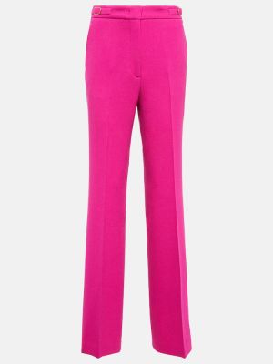 Pantaloni cu talie înaltă de lână Gabriela Hearst roz