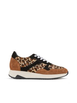 Zapatillas de cuero con estampado leopardo La Redoute Collections