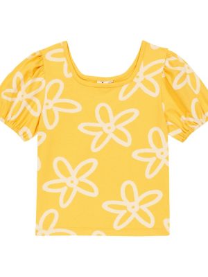 Blomstret bomuld t-shirt for piger Jellymallow gul