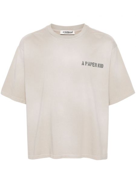 Βαμβακερή μπλούζα με σχέδιο A Paper Kid γκρι