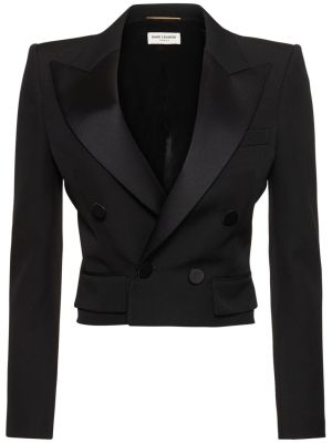 Woll jacke Saint Laurent schwarz