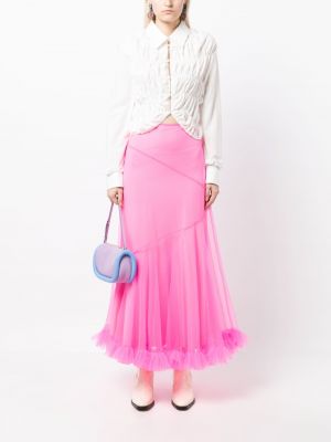 Tylové midi sukně Molly Goddard růžové