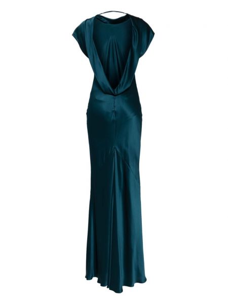 Robe de soirée avec découpe dos en soie Michelle Mason bleu