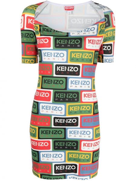 Kleid mit print Kenzo grün