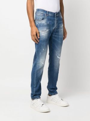 Slim fit skinny džíny s oděrkami John Richmond modré