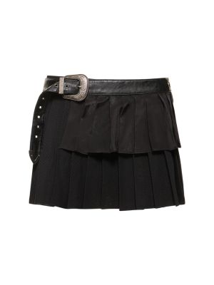 Plisované vlněné mini sukně Andersson Bell černé