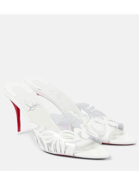 Lær muldyr Christian Louboutin hvit