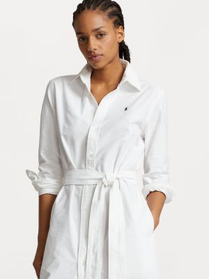 Классическая длинная рубашка с длинным рукавом Polo Ralph Lauren белая
