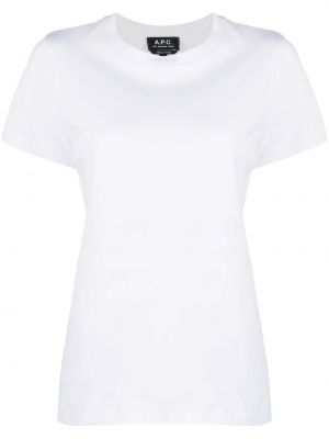 Camiseta ajustada de cuello redondo A.p.c. blanco
