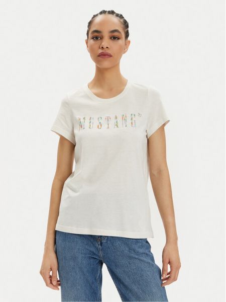 T-shirt Mustang weiß